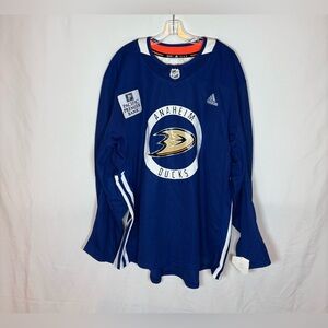 Adidas MiC Anaheim Ducks Made in Canada Blue Practice Hockey Jersey 58